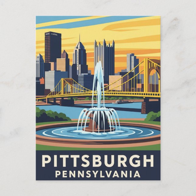 Pennsylvania Pittsburgh Travel Vykort (Framsida)