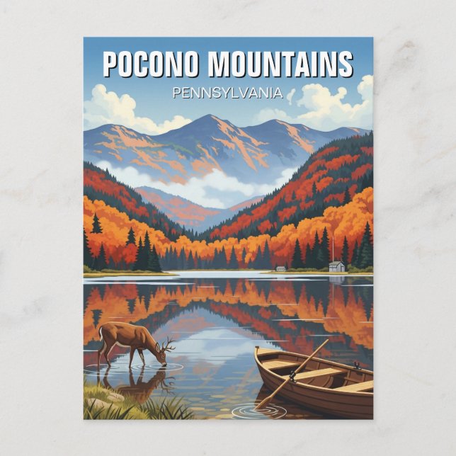 Pennsylvania Pocono Mountains Travel Vykort (Framsida)