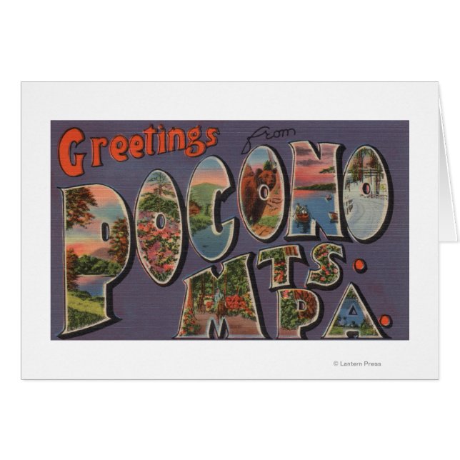 Pennsylvania - Pocono Mountians Hälsningskort (Framsidan Horizontal)