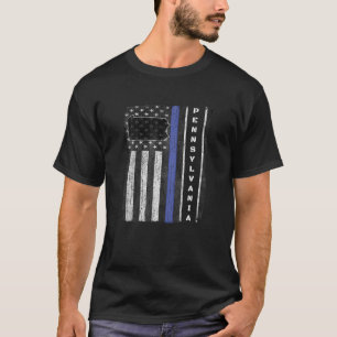 Pennsylvania Polisvecka Thin Blue Line LEO USA Fl T Shirt