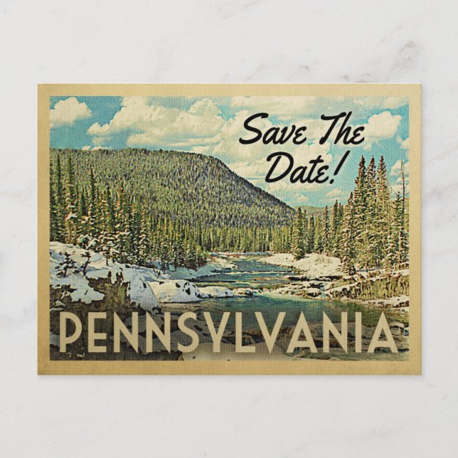 Pennsylvania räddar bergsfloden Snö Meddelande Vykort (Framsida)