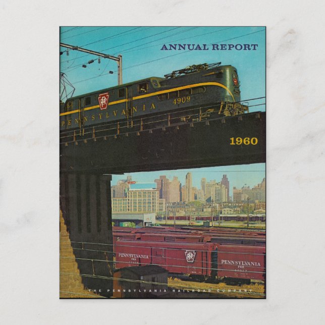 Pennsylvania Railroad annual Report 1960 Postcard Vykort (Framsida)