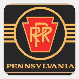 Pennsylvania Railroad Black och Guld stor Fyrkantigt Klistermärke