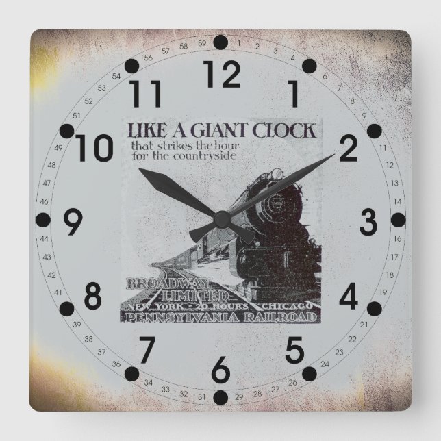 Pennsylvania Railroad Broadway Begränsad 1929 Fyrkantig Klocka (Framsida)