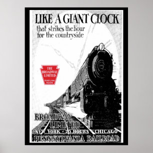 Pennsylvania Railroad Broadway Begränsad Poster