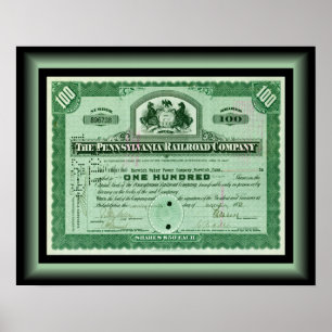Pennsylvania Railroad Company ~ Lagrar certifikat Poster