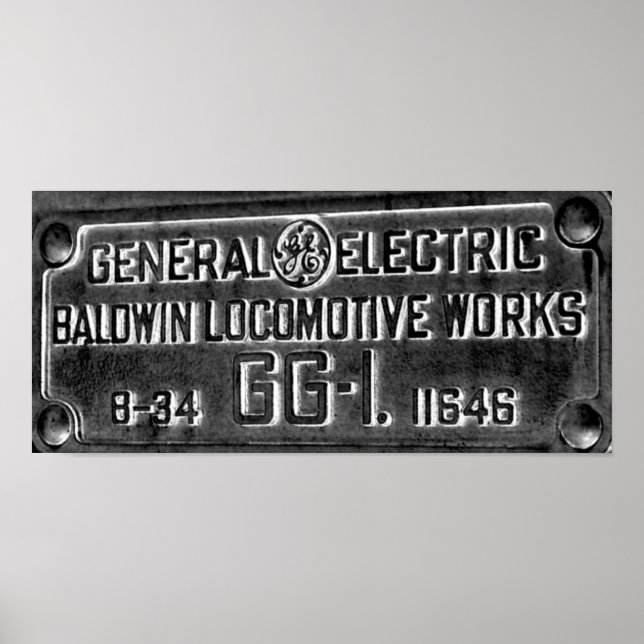 Pennsylvania Railroad GG-1 #4800 Builders Plate Poster (Framsidan)