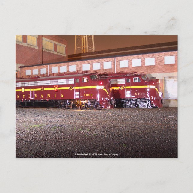 Pennsylvania Railroad (JTFS) - Nattfotsoffert Vykort (Framsida)