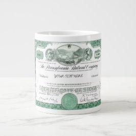 Pennsylvania Railroad Lagrar Certificate Jumbo Mug Mugg