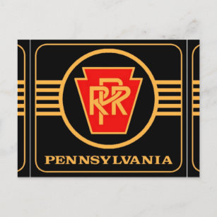 Pennsylvania Railroad Logotyp, Black & Guld Helg Vykort