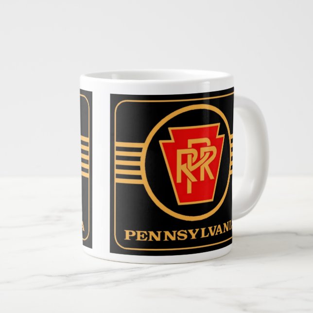 Pennsylvania Railroad Logotyp, Black & Guld Jumbo  Jumbo Mugg (Framsida höger)
