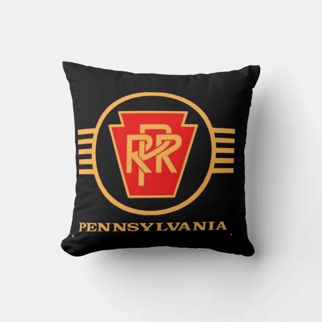 Pennsylvania Railroad Logotyp, Black & Guld Kudde (Framsida)
