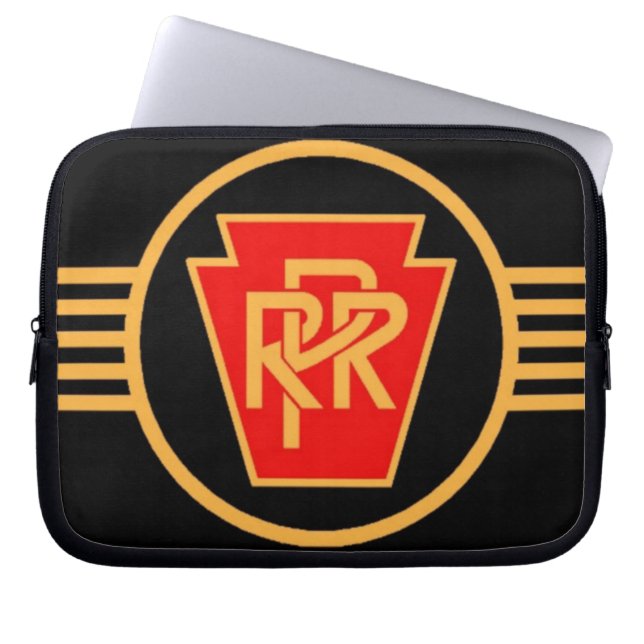 Pennsylvania Railroad Logotyp, Black & Guld Laptop Sleeve (Framsidan)