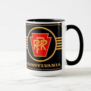 Pennsylvania Railroad Logotyp, Black & Guld  Mugg