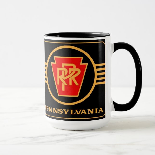 Pennsylvania Railroad Logotyp, Black & Guld  Mugg (Höger)