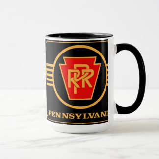 Pennsylvania Railroad Logotyp, Black & Guld Mugg