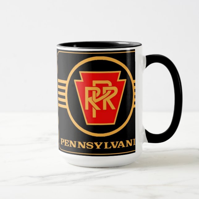 Pennsylvania Railroad Logotyp, Black & Guld Mugg (Höger)