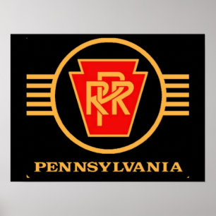 Pennsylvania Railroad Logotyp, Black & Guld Poster