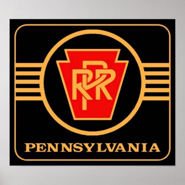 Pennsylvania Railroad Logotyp, Black & Guld Poster (Framsidan)