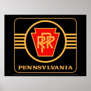 Pennsylvania Railroad Logotyp, Black & Guld Poster