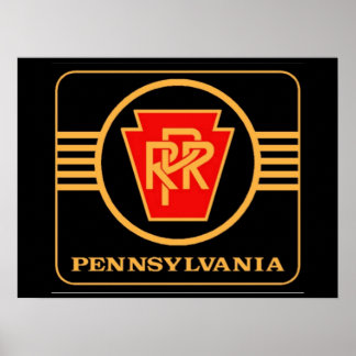 Pennsylvania Railroad Logotyp, Black & Guld Poster