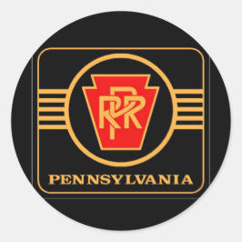 Pennsylvania Railroad Logotyp, Black & Guld Runt Klistermärke