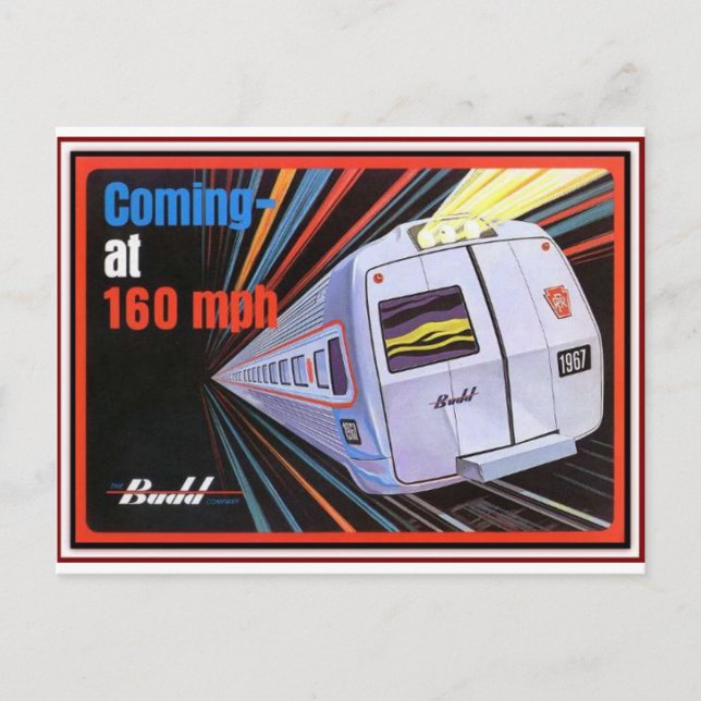 Pennsylvania Railroad Metroliner 1967 Postcard Vykort (Framsida)