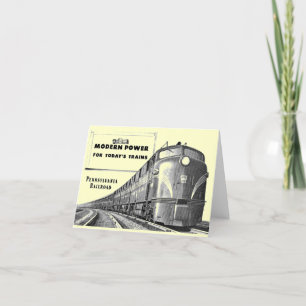 Pennsylvania Railroad Modern Tåg Power Note Card Kort