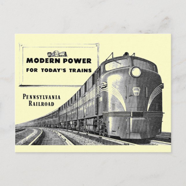 Pennsylvania Railroad Modern Tåg Power Power Vykort (Framsida)