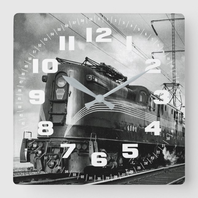 Pennsylvania Railroad Square Wall Clock Fyrkantig Klocka (Framsida)