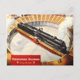 Pennsylvania Railroad Steam Turbine Postcard Vykort