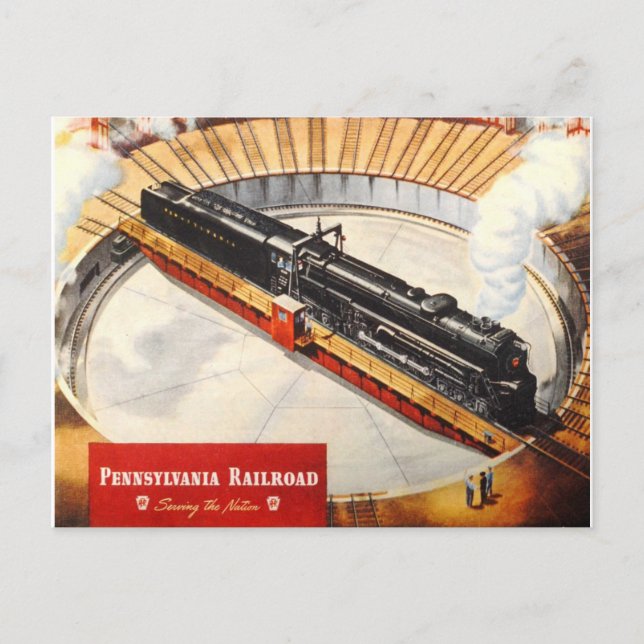 Pennsylvania Railroad Steam Turbine Postcard Vykort (Framsida)
