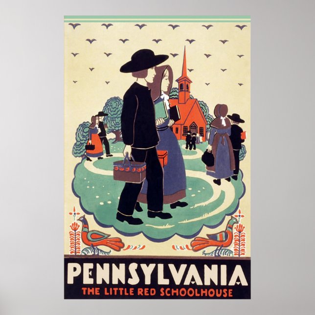 Pennsylvania Railroad the Little Red Schoolhouse Poster (Framsidan)