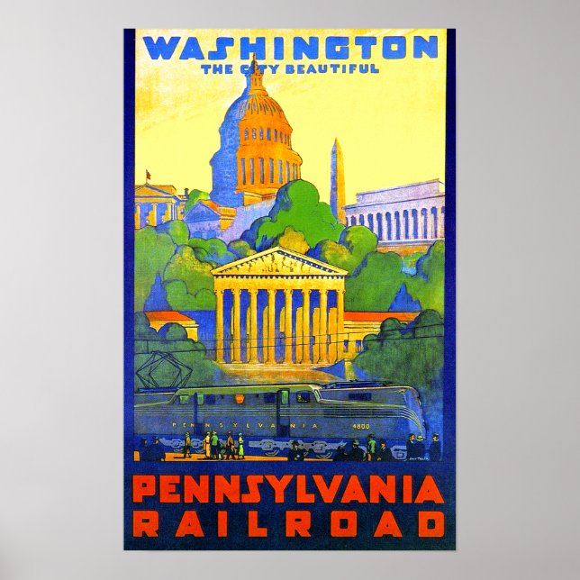 Pennsylvania Railroad till Washington D.C. Poster (Framsidan)