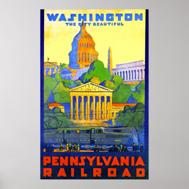Pennsylvania Railroad till Washington D.C. Poster (Framsidan)