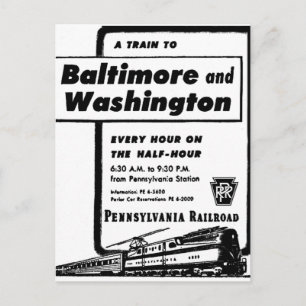 Pennsylvania Railroad Timly Tåg 1948 Vykort