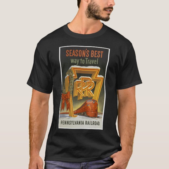 Pennsylvania Railroad Vintage affisch T Shirt (Framsida)