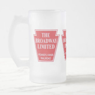 Pennsylvania Railway Broadway Begränsad Beer Stein Frostat Ölglas