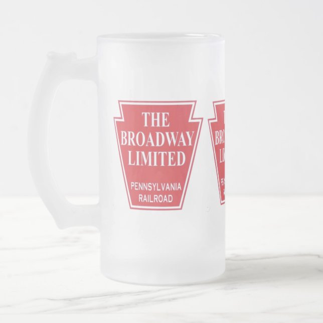Pennsylvania Railway Broadway Begränsad Beer Stein Frostat Ölglas (Vänster)