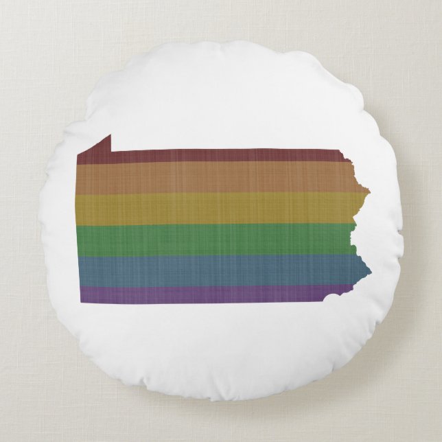 Pennsylvania Rainbow Gay pride Rund Kudde (Framsidan)