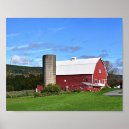Pennsylvania Red Barn and Vind Turbines Poster