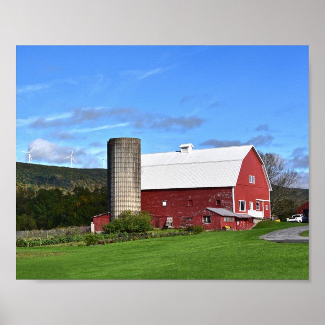 Pennsylvania Red Barn and Vind Turbines Poster (Framsidan)
