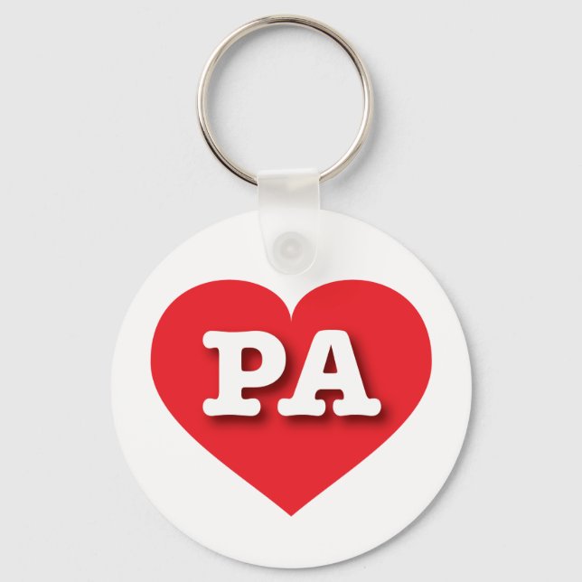 Pennsylvania Red Heart - I kärlek PA Nyckelring (Framsida)