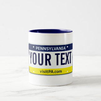 Pennsylvania registreringsskyltmugg Två-Tonad mugg