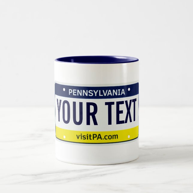Pennsylvania registreringsskyltmugg Två-Tonad mugg (Center)