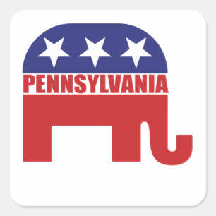 Pennsylvania republikanelefant fyrkantigt klistermärke