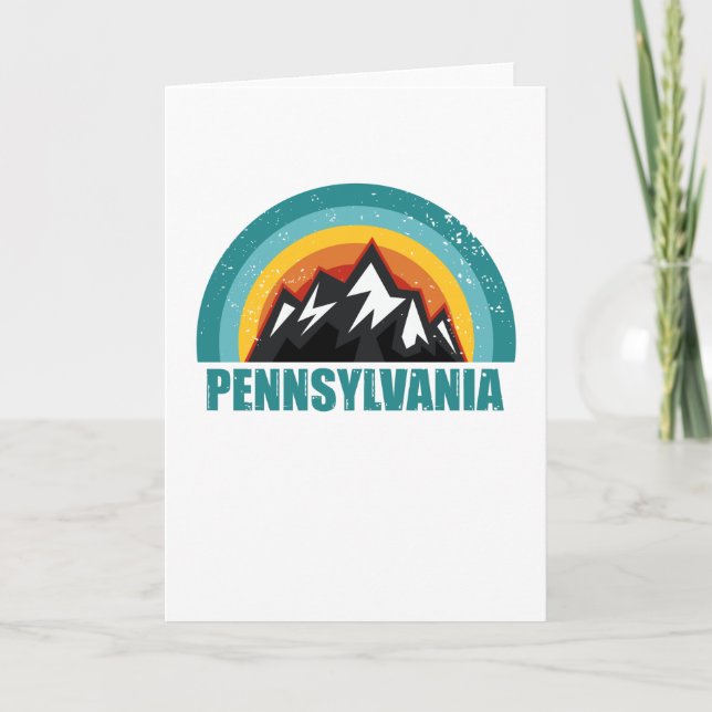 Pennsylvania Retro Solnedgångsgåvor Amerikanska St Kort (Framsida)