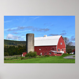 Pennsylvania Röd lada och vindkraftverk 12 x 8 Poster