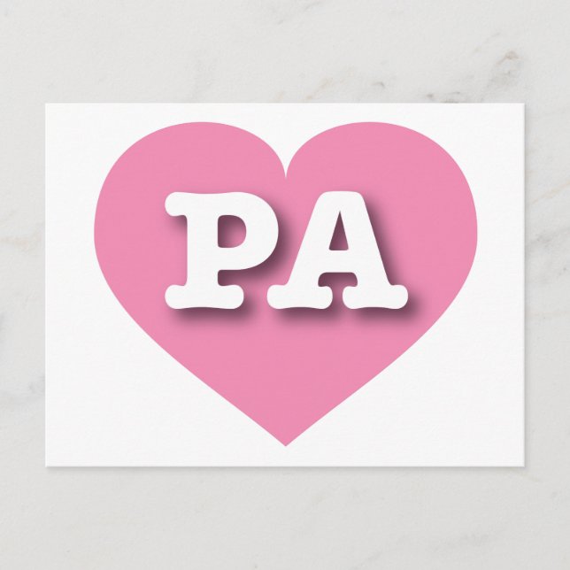 Pennsylvania Rosa Heart - I kärlek PA Vykort (Framsida)