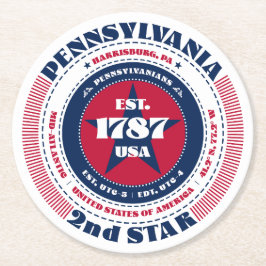 Pennsylvania Rött vitt blått Typografi Underlägg Papper Rund
